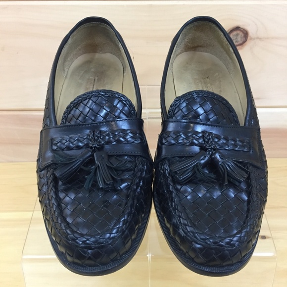 Johnston Murphy Domani Size 8 M Black Woven Loafer - Picture 2 of 7